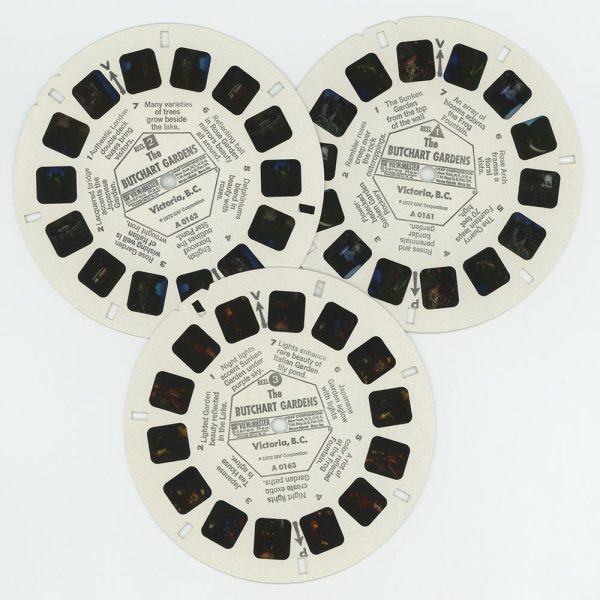 Butchart Gardens - View-Master 3 Reel Packet - 1970 s view - vintage - (PKT-A016-G3B) on Sale